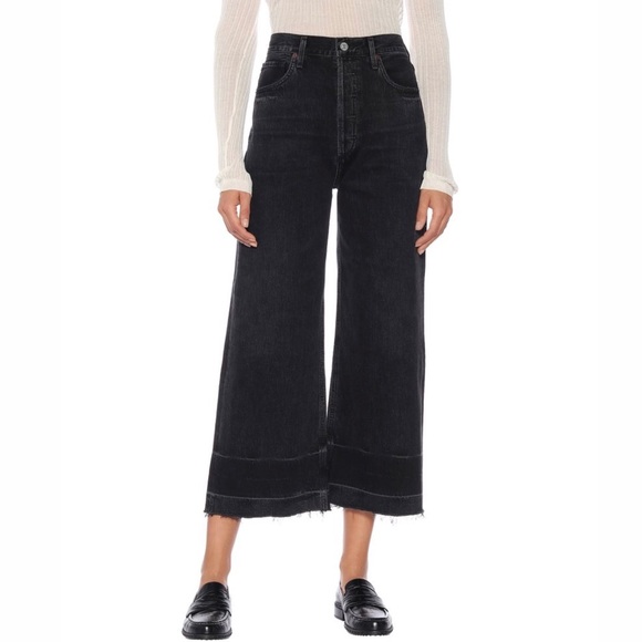 Citizens Of Humanity Denim - COH Sacha High Rise Wide Leg Jeans in Washed Black
